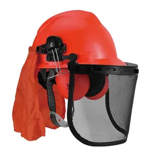 뜨거운 판매 헤드 보호 장비 메쉬 얼굴 방패 귀마개 하드 모자 전기 톱 안전 헬멧 전기 톱 브러시 커터