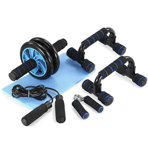 Conjunto de Equipamentos para Academia em Casa com 6 Peças: Roda Abdominal, Barra para Flexões, Faixa de Resistência, Corda de Pular, Tapete de Agarre para Treino Diário e Exercícios de Corpo Inteiro - Product Image 5