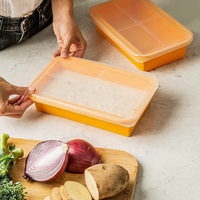 Plateau de congélation en silicone sans BPA avec couvercle plateau de congélation en silicone à dégagement facile moules de congélation des aliments congeler et conserver la soupe