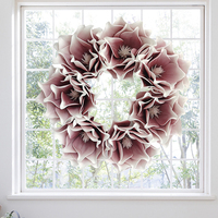 Karangan Bunga Magnolia Buatan Dekoratif dari Busa EVA, Hiasan Dinding Cantik Berwarna-warni Diameter 51cm untuk Natal & Thanksgiving