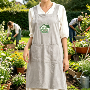 <span class=keywords><strong>Grembiule</strong></span> da Cucina Personalizzato con Logo per Insegnanti, in Cotone o Lino, con Tasche, <span class=keywords><strong>Grembiule</strong></span> da Lavoro Minimalista per Donne - Product Image 3
