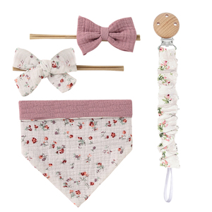 Bandeaux bavoir ensemble Super extensible doux bébé arcs et bandeaux CottonHeadband bandeau avec nœud accessoire de cheveux pour nouveau-né - Product Image 5