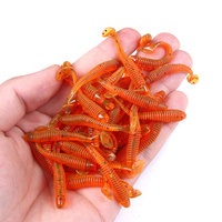 10 pièces/sac leurres en plastique souple pêche Silicone ver appât en plastique souple leurres de pêche appâts de natation leurres de pêche