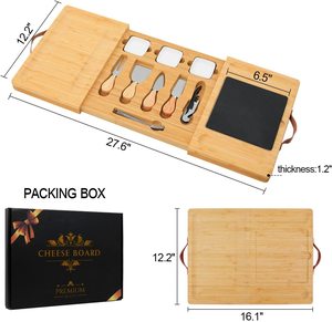 Plateau à fromage en <span class=keywords><strong>bois</strong></span> de bambou avec fente <span class=keywords><strong>magnétique</strong></span> pour couteau <span class=keywords><strong>et</strong></span> planche à fromage avec couteau à couverts Planches à charcuterie en <span class=keywords><strong>bois</strong></span> - Product Image 3
