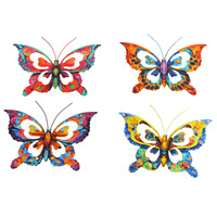 Décoration murale papillon en fer peint style bohème, ornements suspendus en métal artistique pour salon, patio, jardin