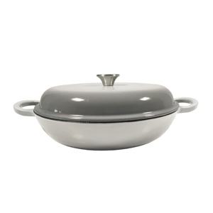 Casseroles de cuisine bon marché Batterie de cuisine <span class=keywords><strong>émaillée</strong></span> Casserole peu profonde <span class=keywords><strong>en</strong></span> <span class=keywords><strong>fonte</strong></span> <span class=keywords><strong>émaillée</strong></span> de 30cm avec couvercle - Product Image 2