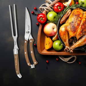 Cubiertos de Lujo Laguiole, Tijeras <span class=keywords><strong>para</strong></span> Cortar <span class=keywords><strong>Pollo</strong></span>, Juego de 4 Piezas, <span class=keywords><strong>Cuchillo</strong></span> de Cocina con <span class=keywords><strong>Cuchillo</strong></span> de Chef, Tenedor <span class=keywords><strong>para</strong></span> Carne - Product Image 2