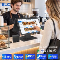 Layar Digital Signage Android 14 NFC PoE VESA Mount 4GB 64GB Mesin Kasir Dengan Printer Struk untuk Layanan Konter Toko Roti