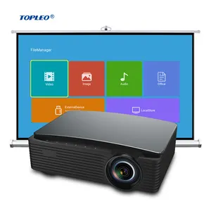 Topleo Proyektor Portabel Mini 1080P, Proyeksi Khusus Android 3d Bioskop Rumah Pintar Luar Ruangan 1080P Asli