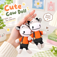 Porte-clés en peluche mignon en forme de petite vache, accessoire vestimentaire, figurine de vache, jouet créatif, petit cadeau