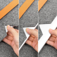 Couverture d'ordinateur portable en feutre multifonctionnelle personnalisée pliante moderne avec feutre de laine et cuir PU