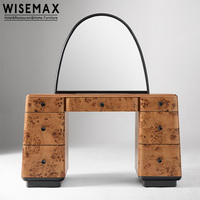 WISEMAX FURNITURE Coiffeuse de luxe minimaliste en bois massif avec rangement pour chambre à coucher, hôtel, villa, appartement