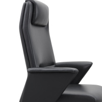 Chaise de bureau ergonomique rembourrée en cuir de vachette véritable, accoudoirs souples continus, mécanisme multi-inclinaison, chaise de direction de luxe pour poste de travail
