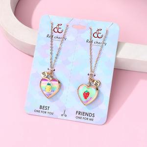 DIY Fashion Photo Box Pineapple Strawberry Necklace Girl Can Put Photos Ensemble de colliers personnalisés - Product Image 2