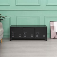 Meuble TV industriel moderne Table 3 portes Media Armoire en acier 1200mm Meuble de rangement TV court