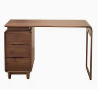 Bureau d'ordinateur en bois massif, noyer noir d'Amérique du Nord, bureau d'écriture minimaliste japonais avec tiroirs, poste de travail pour la maison et l'étude