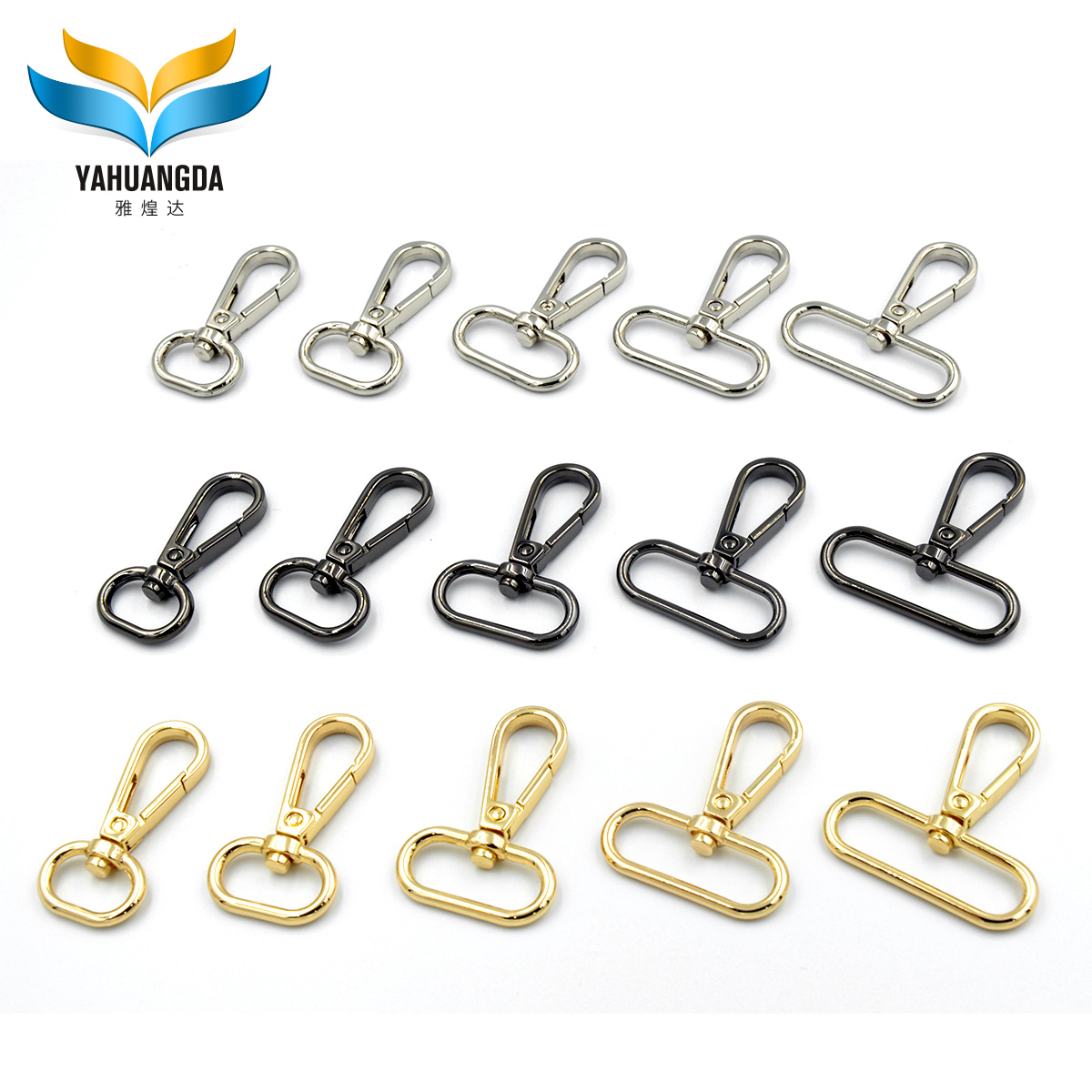 Lot Of 100/50/25 Metal Swivel Snap Hooks With Chain - 1.5" (39mm X 18mm), Artec Brand
