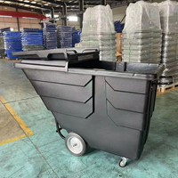 Conteneur roulant industriel multifonctionnel robuste, capacité de 1 pi³ (1250 lb), chariot de transport en plastique inclinable à 4 roues