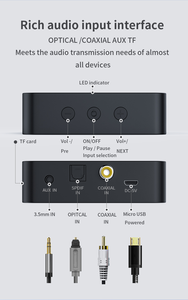 Émetteur audio HG 2021 YET-T6 <span class=keywords><strong>Bluetooth</strong></span> 5.0 AUX <span class=keywords><strong>SPDIF</strong></span> RCA TF Pièces de sécurité pour ordinateur domestique pour voiture TV PC Haut-parleur - Product Image 4
