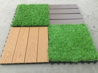 Gazon artificiel DIY Carreaux Emboîtement Herbe Terrasse Carrelage Paysage Décoration Herbe Faux Pelouse Wpc Revêtement de Sol Carrelage 12 '* 12'