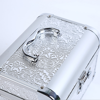 Valise à maquillage en aluminium Butterfly Beauty avec miroir, mini boîte à maquillage, étui à cosmétiques personnalisé