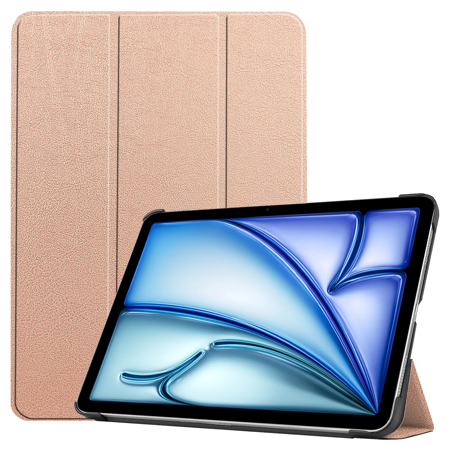 Capa de proteção para Apple iPad Air 11 2024, capa de couro com três dobras para escritório e negócios de 11 polegadas, ideal para tablet