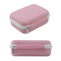 Étui de rangement électronique en EVA rigide rose personnalisable en usine, portable, antichoc, avec poche en filet et séparateurs