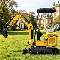 Mini Excavadora Landward, Potente Excavadora Agrícola, CE Euro 5, Miniexcavadora de Orugas de 1.2 Toneladas con Accesorios, Venta al Por Mayor