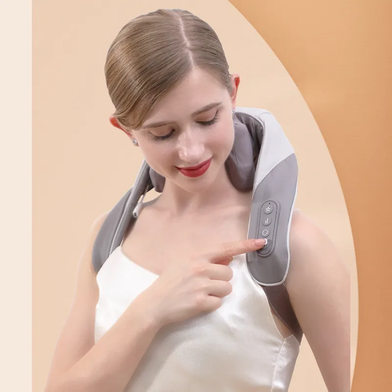 Dispositivo profissional de massagem de pescoço, compressa quente shiatsu massageador de pescoço promove a circulação sanguínea