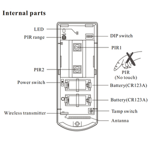 Anti White Light und 20KG Pet Immunity Outdoor Wasserdicht 433MHz EV1527 Wireless Dual PIR Infrarot-Bewegungs sensor Detektor - Product Image 4
