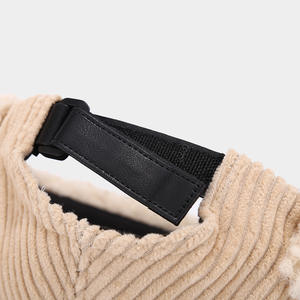 2024 nuovo arrivo all'ingrosso berretti invernali di velluto a coste con <span class=keywords><strong>Turnup</strong></span> di pelliccia 5 colori disponibili - Product Image 6