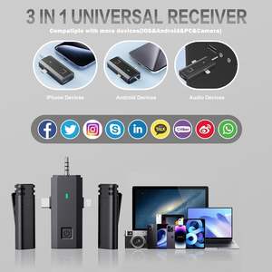 Micrófono de Solapa Lavalier Portátil Mini, Micrófono Inalámbrico de 2.4G con Retardo Ultrabajo para Cámara, Vlog, Entrevistas, Grabación en Exteriores - Product Image 2