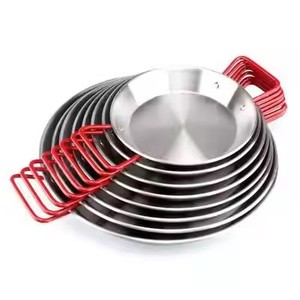 Đôi xử lý thép không gỉ Tây Ban Nha hải sản <span class=keywords><strong>Pan</strong></span> vòng kim loại thực phẩm Baking <span class=keywords><strong>Pan</strong></span> thép không gỉ thực phẩm tấm với xử lý - Product Image 1