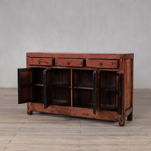 Buffet en <span class=keywords><strong>bois</strong></span> massif de style rustique et antique avec un grand espace de rangement pour le salon et la salle à manger - Product Image 3