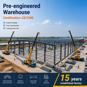 Installation rapide de <span class=keywords><strong>PEB</strong></span> avec certification ISO9001, structure en acier léger anti-corrosion et atelier à grande portée - Product Image 1