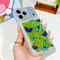Coque de téléphone de luxe étanche et antichoc pour iPhone 17 Pro Max, motif papillon scintillant, en PC et TPU