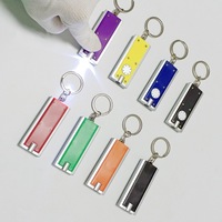 Porte-clés lampe de poche LED en plastique de poche Offre Spéciale logo personnalisé cadeau promotionnel mini porte-clés torche porte-clés lumière LED rectangulaire