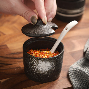 Ensemble de pots à condiments de style japonais pour restaurant, pots à condiments en céramique <span class=keywords><strong>vintage</strong></span>, pot à chili, pot à <span class=keywords><strong>sucre</strong></span>, boîte de rangement avec couvercle - Product Image 4
