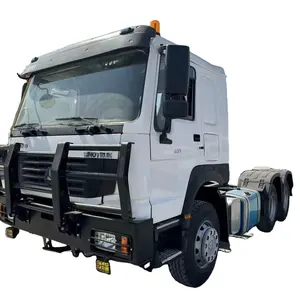 HOWO cabeça de caminhão trator usado com pára-choques 371hp 420hp em perfeitas condições para venda, transporte terrestre usado