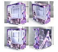 VK03 Shark Gura Vertical ATX/Micro-ATX Aluminum Alloy Gaming Computer Case with Side Panel Window Spcc Material