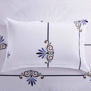 Ensembles de taie d'oreiller modernes personnalisés avec un beau drap plat <span class=keywords><strong>Prim</strong></span> et un motif végétal tissé - Product Image 4