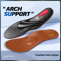 Semelles orthopédiques en cuir de vache, soutien de la voûte plantaire, correction des pieds plats, respirantes, anti-affaissement, inserts de chaussures pour femmes et hommes