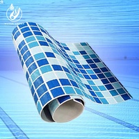 Revêtement de sol en vinyle bleu océan renforcé en PVC imperméable pour piscine pour piscine