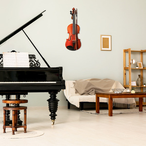 Cintre pour violon en noyer noir avec base en forme de violon en bois de sapele support <span class=keywords><strong>mural</strong></span> en érable en métal palissandre support de médiator de <span class=keywords><strong>guitare</strong></span> stable - Product Image 3