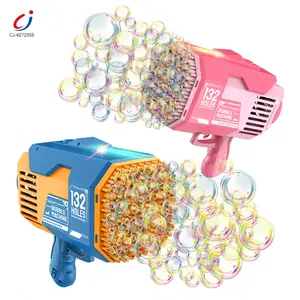 Chengji Groothandel Kids Bubble Gun Speelgoed Zomer Buiten Spelen Elektrische Kleurrijke Led Lights Bazooka 132 Gaten Bubble Gun