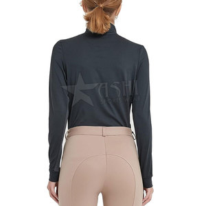 2024 Trendy Design Women Half Zipper Horse Riding Shirts Breathable Female <b>Base</b> <b>Layers</b> <b>Long</b> <b>Sleeve</b> Equestrian Clothing Ladies - Product Image 4