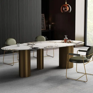 Mesa de comedor de losa de roca de 12mm de espesor de estilo moderno con patrón de mármol para el hogar, Hotel, apartamento, Villa, muebles de comedor - Product Image 4