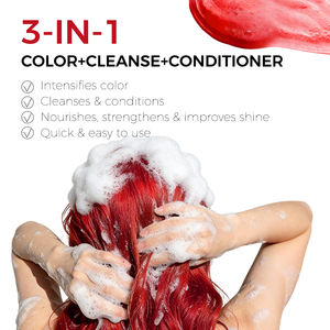 Sampo Pewarna Rambut Merah - Penyegar Warna, Pewarna Rambut Vegan, OEM&ODM, Pembersih & Kondisioner Rambut 3-in-1 yang Menetapkan Warna - Product Image 4