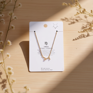 Collana con ciondolo a forma di collare in acciaio inossidabile con segno zodiacale Vergine, gioiello da donna - Product Image 2