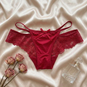 Culottes en satin rouge pour femmes, taille mi-haute, élégantes, respirantes, séchage rapide, sexy, avec nœud – Vente en gros - Product Image 4